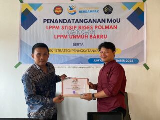 UNMUH Barru dan STISIP BIGES Polman Jalin MoU, Wujudkan Sinergi dalam Pengembangan Karier Dosen Muda